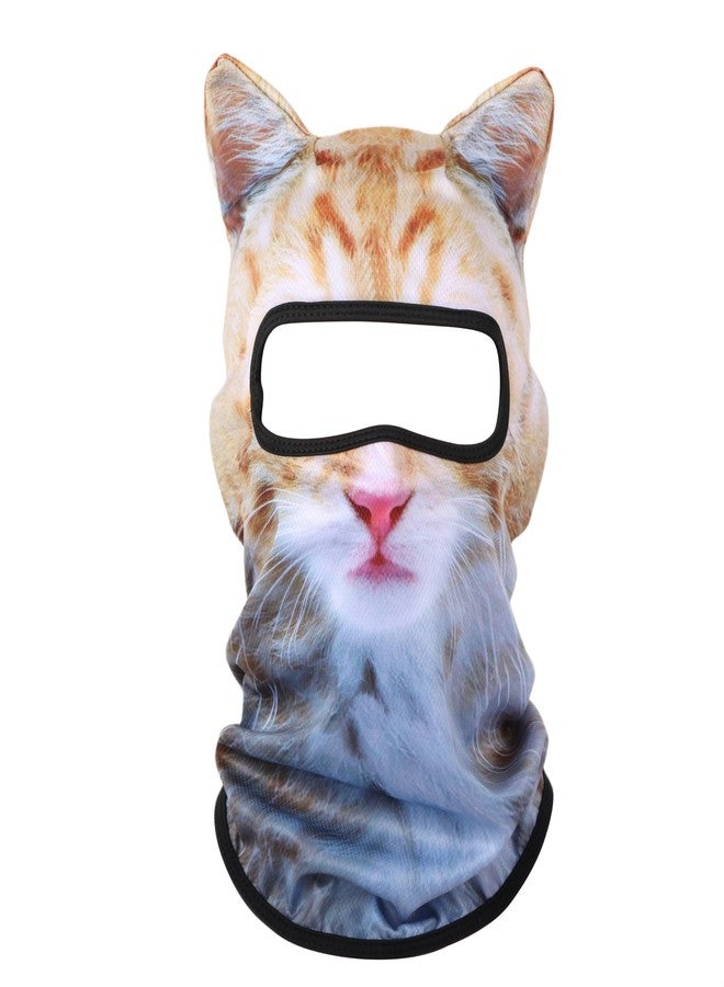 EUDOLAH 3D Cat Ski Balaclava Sheisty Face Mask with Ears Cute Animal Ski Mask for Music Festivals Raves Party Outdoor Activities 2pack cat Orange - Image 2
